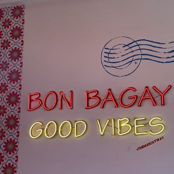 Manjay Restaurant - Their bilingual light up mural - Caribbean Near Me - Miami, Florida