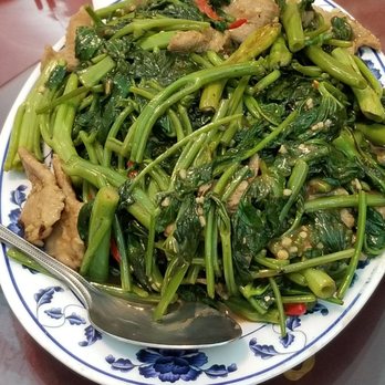 Lagoon Chinese Restaurant - Oong choi with hom ha (water spinach with fermented shrimp) - a bit spicy and flavorful - Chinese Near Me - Honolulu, Hawaii Lagoon Chinese Restaurant - Oong choi with hom ha (water spinach with fermented shrimp) - a bit spicy and flavorful - Chinese Near Me - Honolulu, Hawaii