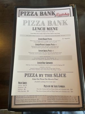 Menu photo 1 Pizza Bank Restaurant Kirkland, WA Menu photo 1 Pizza Bank Restaurant Kirkland, WA