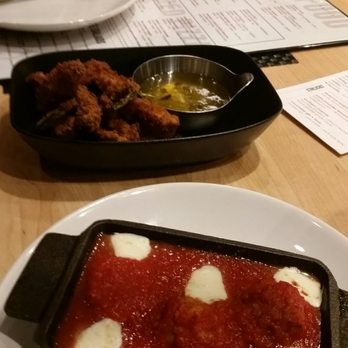 matchbox - Our sad appetizers. The calamari was burnt and the meatballs came in a small serving. - Pizza Near Me - Arlington, Virginia matchbox - Our sad appetizers. The calamari was burnt and the meatballs came in a small serving. - Pizza Near Me - Arlington, Virginia