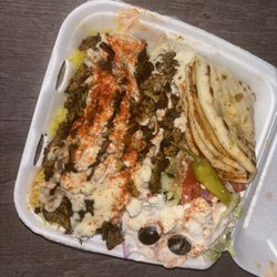Athena Greek Café - Overcooked over seasoned chicken plate drowning in sauce. Not appetizing.
