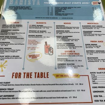 Snooze, an A.M. Eatery - The front of Menu - Breakfast & Brunch Near Me - Charlotte, North Carolina Snooze, an A.M. Eatery - The front of Menu - Breakfast & Brunch Near Me - Charlotte, North Carolina
