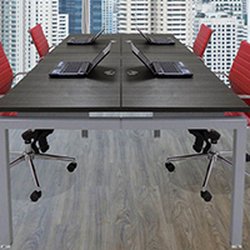 Modern Office Furniture - 4-Person Collaborative Open Office Benching Workstation