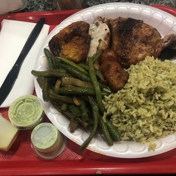 Canastas Chicken - 1/4 dark with my two sides ( green rice and green beans) - Peruvian Near Me - Henrico, Virginia Canastas Chicken - 1/4 dark with my two sides ( green rice and green beans) - Peruvian Near Me - Henrico, Virginia