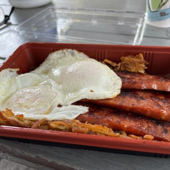 Taka's Box Lunch - Eggs, meat and hash browns - Breakfast & Brunch Near Me - Honolulu, Hawaii
