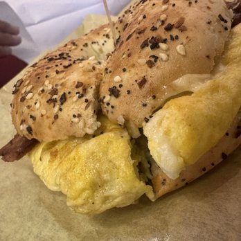 Baker Boy Donuts - Egg, bacon, and cheese bagel - Donuts Near Me - Modesto, California