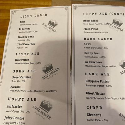 Menu photo 4 King Maker Brewing Jacksonville, FL Menu photo 4 King Maker Brewing Jacksonville, FL