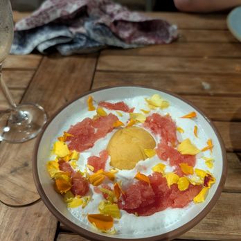 Valley Goat - Mango sticky rice. Their interpretation. Good - New American Near Me - Sunnyvale, California