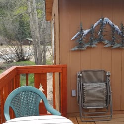 Annie's Mountain Retreat - Deck of our Romantic Cottage overlooking the Big Thompson River!