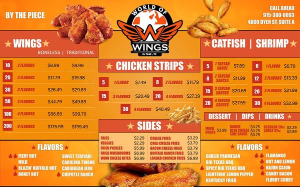 Menu photo 2 World of Wings El Paso, TX Menu photo 2 World of Wings El Paso, TX