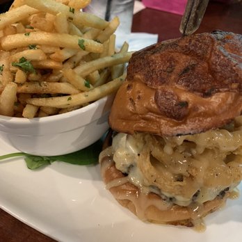 Avenue American Bistro - White BBQ Bacon Burger - Sports Bars Near Me - Wayne, Michigan