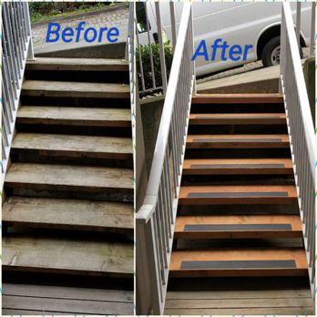 Rot Repair Master - Replaced the rotten wood treads and installed Grid Tape Anti Slip.
Rot Repair Master, Inc - General Contractors Near Me Rot Repair Master - Replaced the rotten wood treads and installed Grid Tape Anti Slip.
Rot Repair Master, Inc - General Contractors Near Me