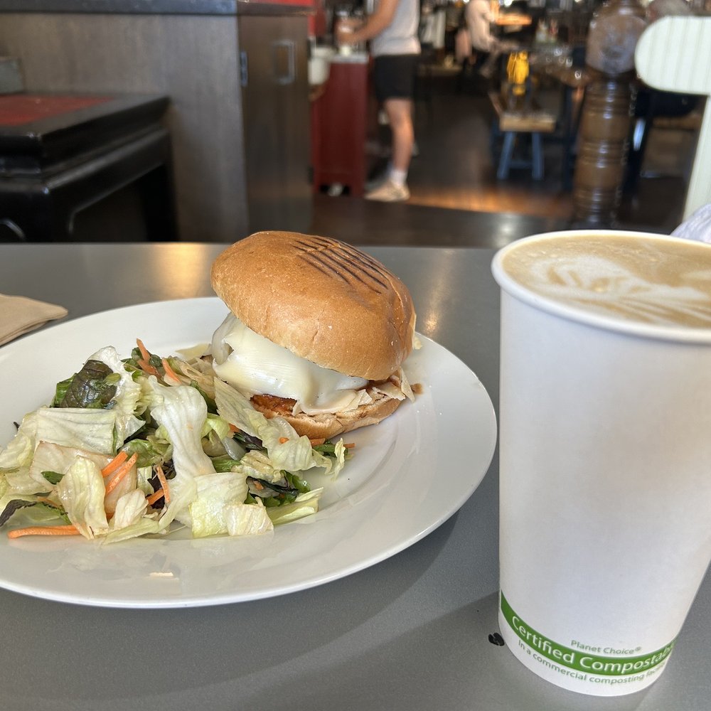 New Yorker Sandwich, Cappuccino double espresso New Yorker Sandwich, Cappuccino double espresso