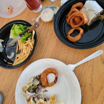 Midnight Express Diner - (Forgot to take the photo before eating )  Philly Wrap w/ fries & patty melt w/ onion rings. - Diners Near Me - New York, New York