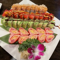 Kumo Sushi & Lounge - Maple roll, Pink Lady Roll, Green Giant roll, Salmon Lover Roll