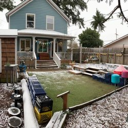 Welcome to our outdoor space with plenty of room to run, jump, ride bikes, go down the slide, and let your imagination run free!