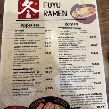 Fuyu Ramen - Menu - Ramen Near Me - Aurora, Colorado Fuyu Ramen - Menu - Ramen Near Me - Aurora, Colorado