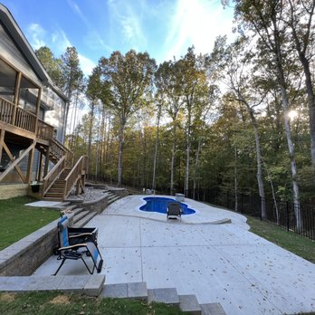 CB Construction - Beautiful pool deck we poured - Masonry/Concrete Near Me - Raleigh, North Carolina CB Construction - Beautiful pool deck we poured - Masonry/Concrete Near Me - Raleigh, North Carolina