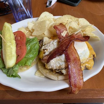 Chips' Pub III - The hangover burger - American Near Me - Clinton, Connecticut Chips' Pub III - The hangover burger - American Near Me - Clinton, Connecticut