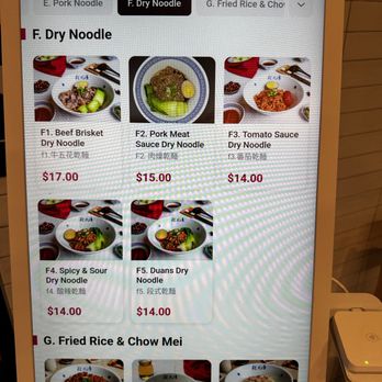 Duan’s Kitchen - Menu: Dry Noodle - Noodles Near Me - Cupertino, California