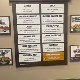 Flavor menu Flavor menu