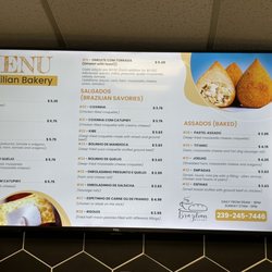 Brazilian Bakery - One of bakery menu