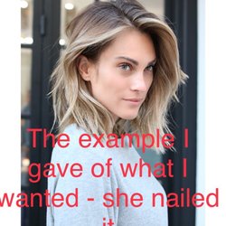 K Elizabeth Salon - This is the example I gave during my consultation. I do like my hair long and I did not ask for the Lob (long bob).