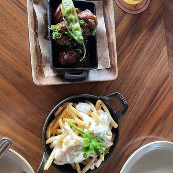 Saint & Second - duck meatballs and Truffled Thin Fries - New American Near Me - Long Beach, California Saint & Second - duck meatballs and Truffled Thin Fries - New American Near Me - Long Beach, California