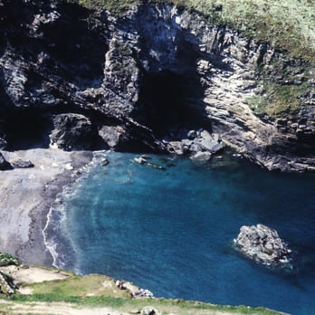 Tintagel Castle - Overlooking "Merlin's Caves" - Landmarks & Historical Buildings Near Me - Tintagel, CON