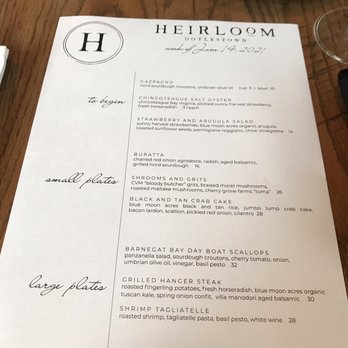 Heirloom Doylestown - Menu - American Near Me - Doylestown, Pennsylvania