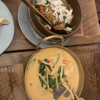 Sisters Thai - Red curry and pottery shrimp (sorry. Not called shrimp pot!) red curry was delish! - Thai Near Me - Potomac, Maryland Sisters Thai - Red curry and pottery shrimp (sorry. Not called shrimp pot!) red curry was delish! - Thai Near Me - Potomac, Maryland