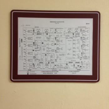 A Grace Sub Acute & Skilled Care - Emergency exit plan posted in hallway. Be sure to bring a magnifying glass and compass in case you need to read it. - Hospitals Near Me - San Jose, California