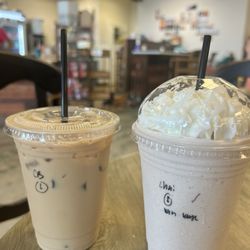 OIB Surf & Java - Créeme Brûlée latte and Chai Frappe