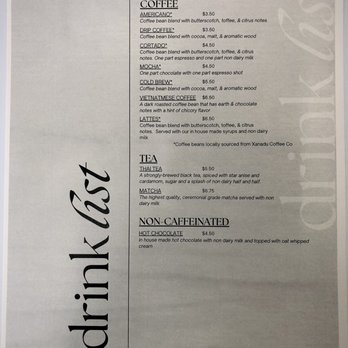 Bak & Jo Bakery and Coffee - Drink menu - Bakeries Near Me - Mesa, Arizona