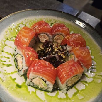 Takaramono Sushi - Cherry Blossom roll in the most delicious citrus sauce - Sushi Bars Near Me - San Diego, California Takaramono Sushi - Cherry Blossom roll in the most delicious citrus sauce - Sushi Bars Near Me - San Diego, California