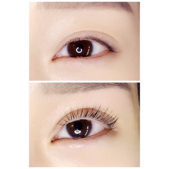 Miss Knockout - Before and after of my natural lashes after the Miss Knockout LASH LIFT! My mind was BLOWN - Eyelash Service Near Me - Portland, Oregon