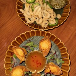 Crab Rangoon & Salted Pepper Fried Calamari Crab Rangoon & Salted Pepper Fried Calamari