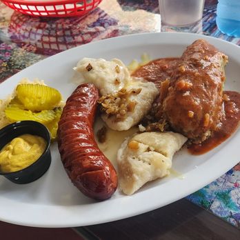 Pat's Polish Deli - Combo platter grilled kielbasa, 3 perogies and stuffed cabbage - Delis Near Me - Feasterville-Trevose, Pennsylvania Pat's Polish Deli - Combo platter grilled kielbasa, 3 perogies and stuffed cabbage - Delis Near Me - Feasterville-Trevose, Pennsylvania