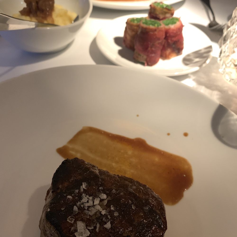 The Grand - Petite filet, mashed potatoes, and bacon wrapped green beans. Everything was super tasty and well presented. - German Near Me - Berlin, BE The Grand - Petite filet, mashed potatoes, and bacon wrapped green beans. Everything was super tasty and well presented. - German Near Me - Berlin, BE