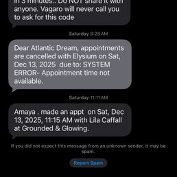 Confirming my appointment was canceled