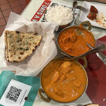 Masala Indian Cuisine - Chicken Tikka Masala, Butter Chicken and Garlic Naan with Basmati Rice. - Indian Near Me - Jacksonville, Florida