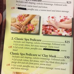 Unique Nails - A sampling of the services that they provide. They also offer complimentary beverages with paid services.