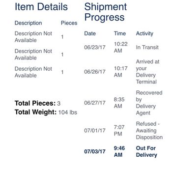 Estes Forwarding Worldwide - "Refused by disposition"  If you call angry they will refuse your items or ship them back!!! - Shipping Centers Near Me - Harrisburgh, Pennsylvania