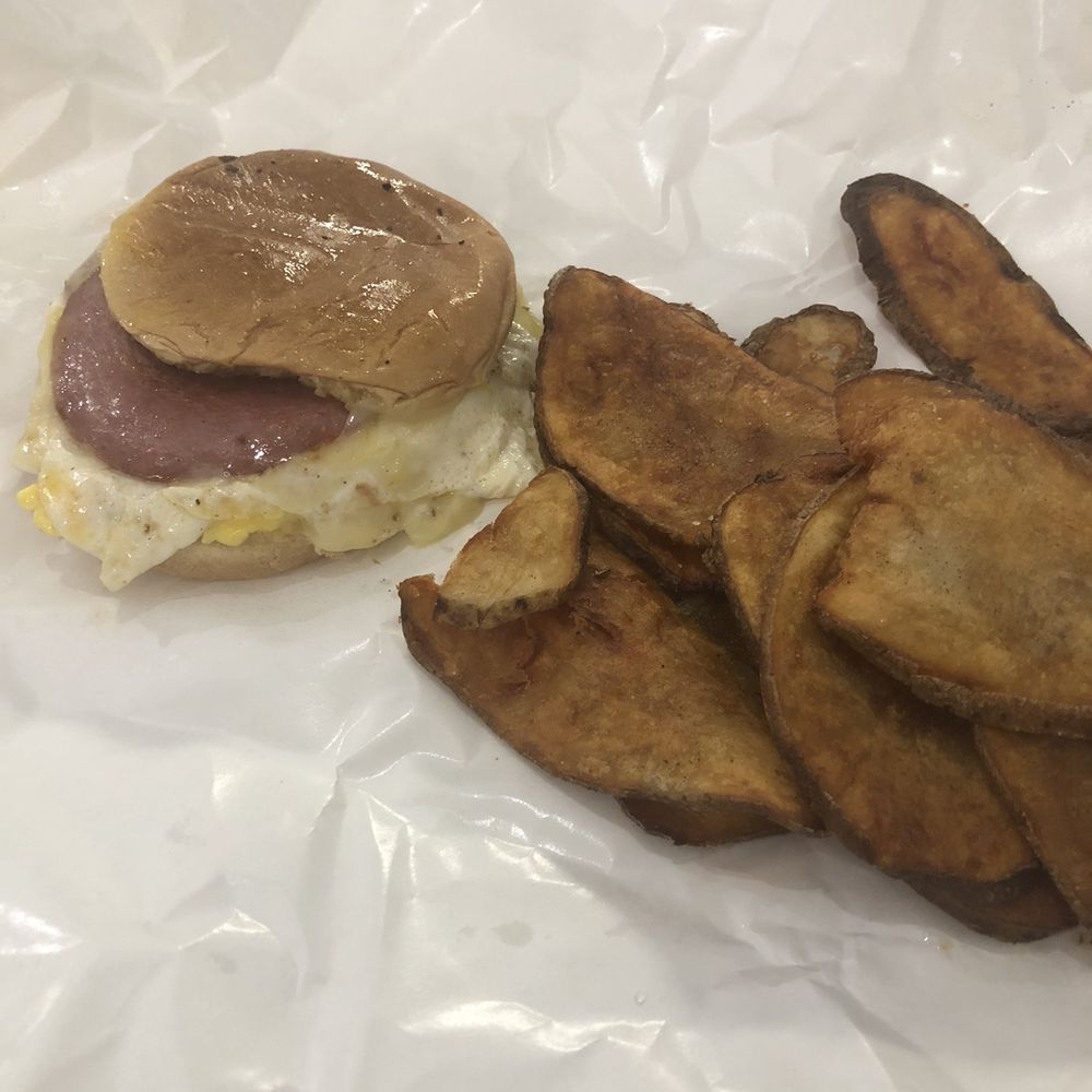 Fat Boy Pantry - Eggs Benedict sandwich with smash potatoes - Ice Cream & Frozen Yogurt Near Me - New Orleans, Louisiana Fat Boy Pantry - Eggs Benedict sandwich with smash potatoes - Ice Cream & Frozen Yogurt Near Me - New Orleans, Louisiana