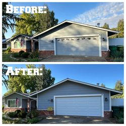 Paramount Garage Doors - Before and after of new door installation.