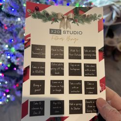 x2o Studio - Fitmas bingo! Play to enter the raffle.