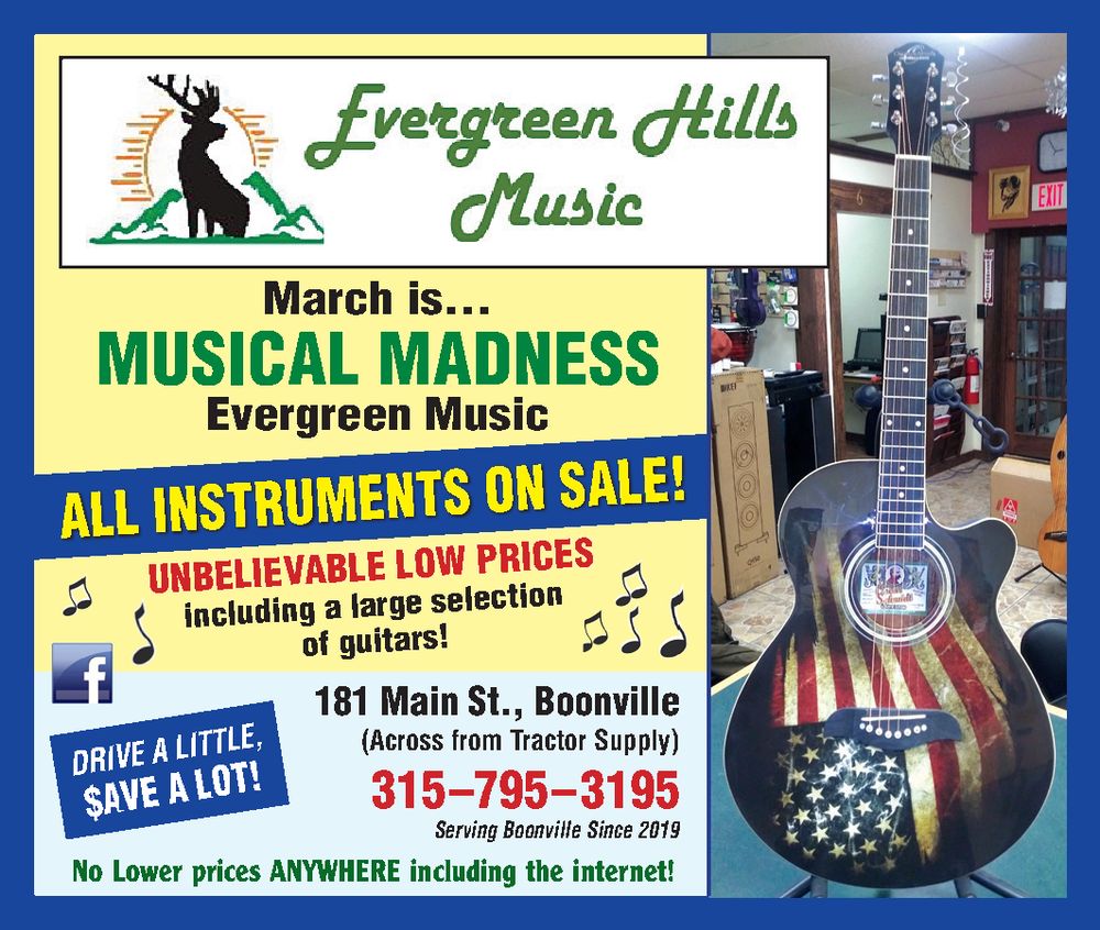 EVERGREEN HILLS MUSIC Updated September 2024 181 Main St, Boonville