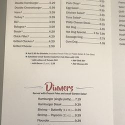 Mom & Pops - Dinner Menu