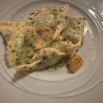 Fiorella - Mezzeline w/ guinea hein filling, persimmons, and chive butter sauce - Pasta Shops Near Me - Philadelphia, Pennsylvania Fiorella - Mezzeline w/ guinea hein filling, persimmons, and chive butter sauce - Pasta Shops Near Me - Philadelphia, Pennsylvania