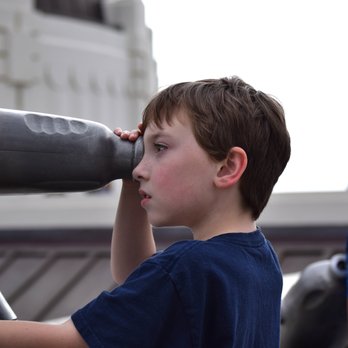 Griffith Observatory - My little man spying downtown from the roof of the observatory. - Observatories Near Me - Los Angeles, California